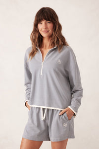 Boxy Zip Sweat - Moonlight Fine Stripe - Sare StoreCeres LifeSweatshirts