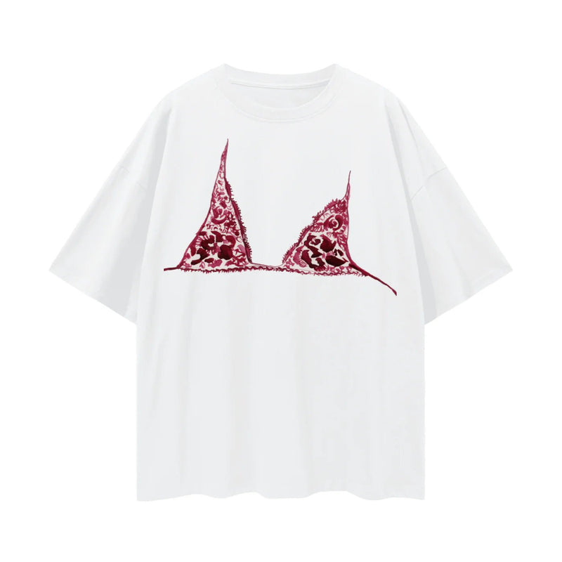 Burgundy Bralette oversize tee - Sare StoreMaku The LabelTee