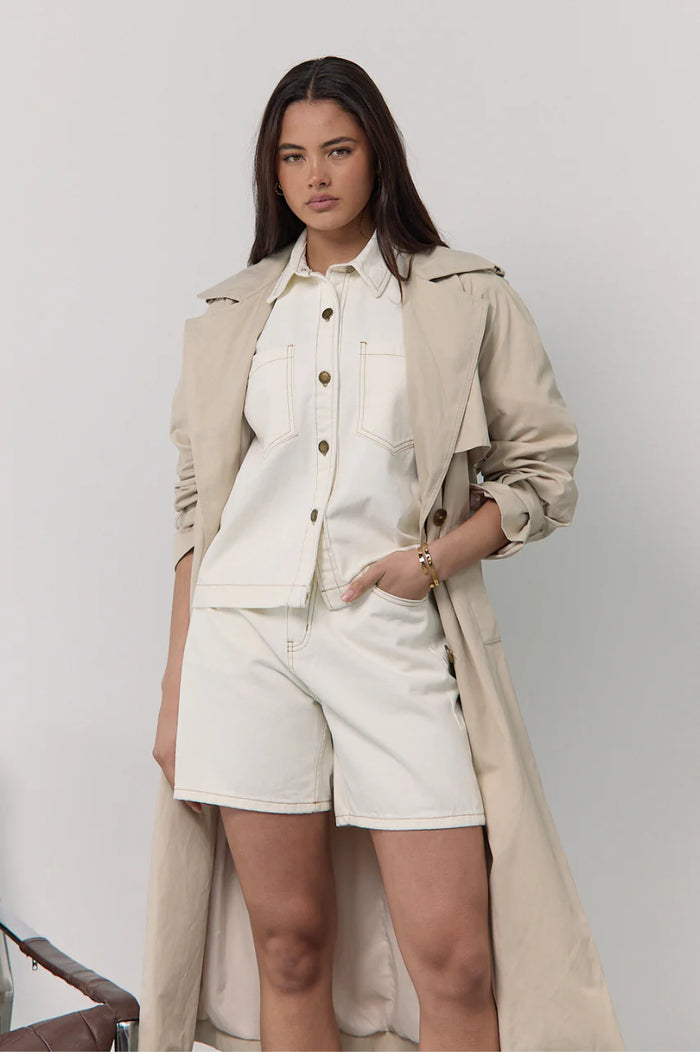Grace Denim Short - Cream