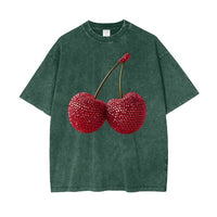Cherry Baby Acid Wash Oversize T-Shirt - Dark Green - Sare StoreMaku The LabelT-shirt