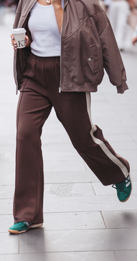 Noah Wide Pant - Chocolate Cream Stripe