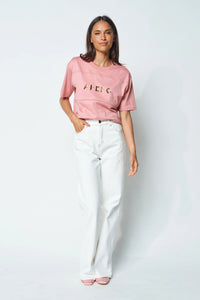Clair Beaded Panel Tee - Dusty Rose - Sare StoreApero LabelTshirt