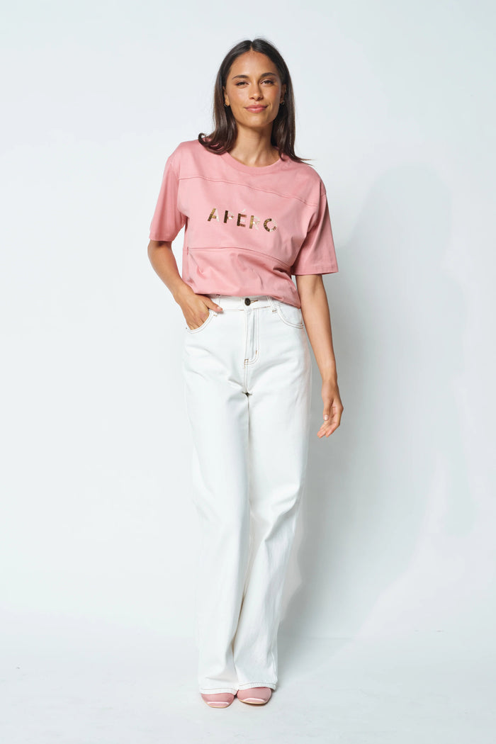 Clair Beaded Panel Tee - Dusty Rose - Sare StoreApero LabelTshirt