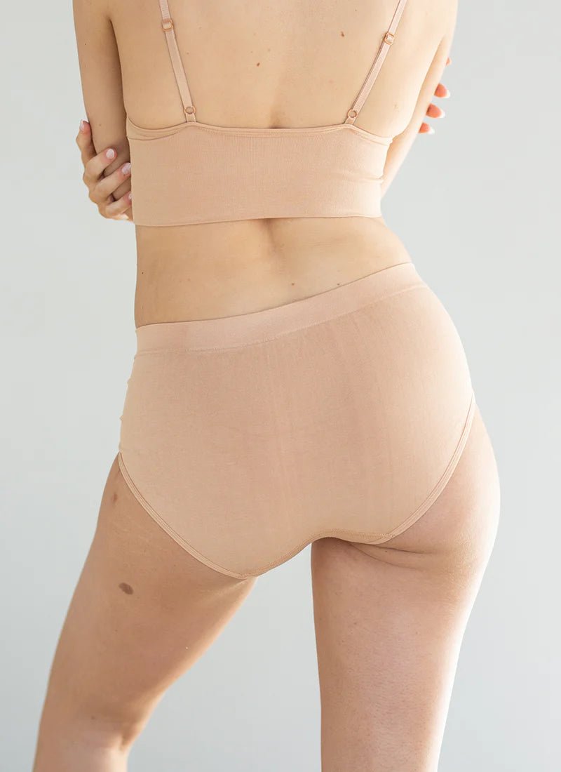 Classic Brief - High Wasted Vintage Cut - Nude + Bronze - Sare StoreNatV BasicsUnderwear