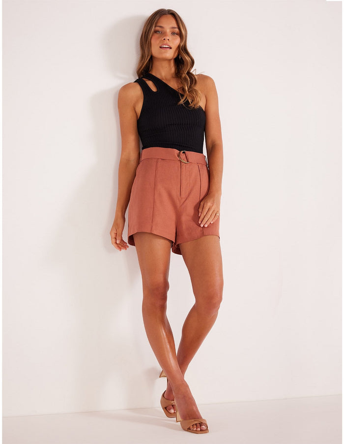 Cleo Belted Short - Nutmeg - Sare StoreMink PinkShorts