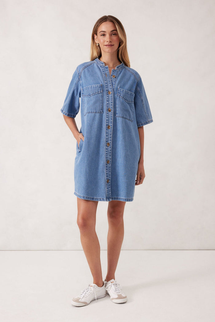 Collarless Relaxed Short Sleeve - Sare StoreCeres Life