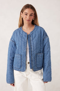 Comfy Quilted Jacket - Worn Blue Denim - Sare StoreCeres LifeJacket