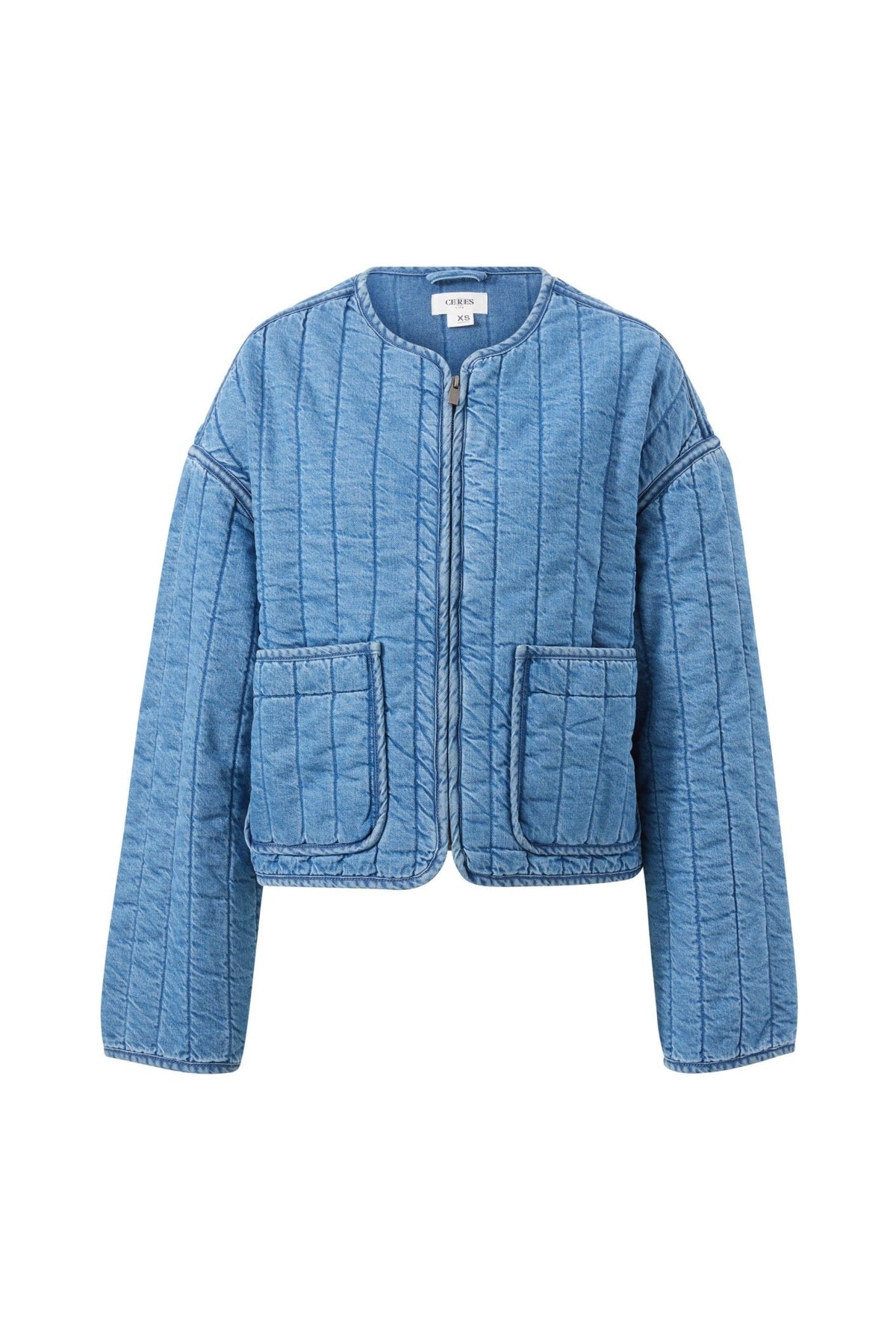 Comfy Quilted Jacket - Worn Blue Denim - Sare StoreCeres LifeJacket