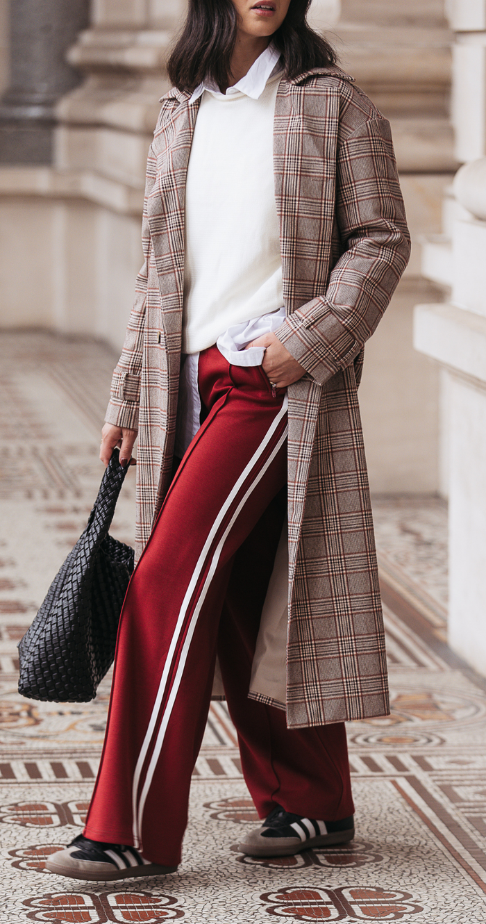 Noah Wide Pant - Burgundy Stripe