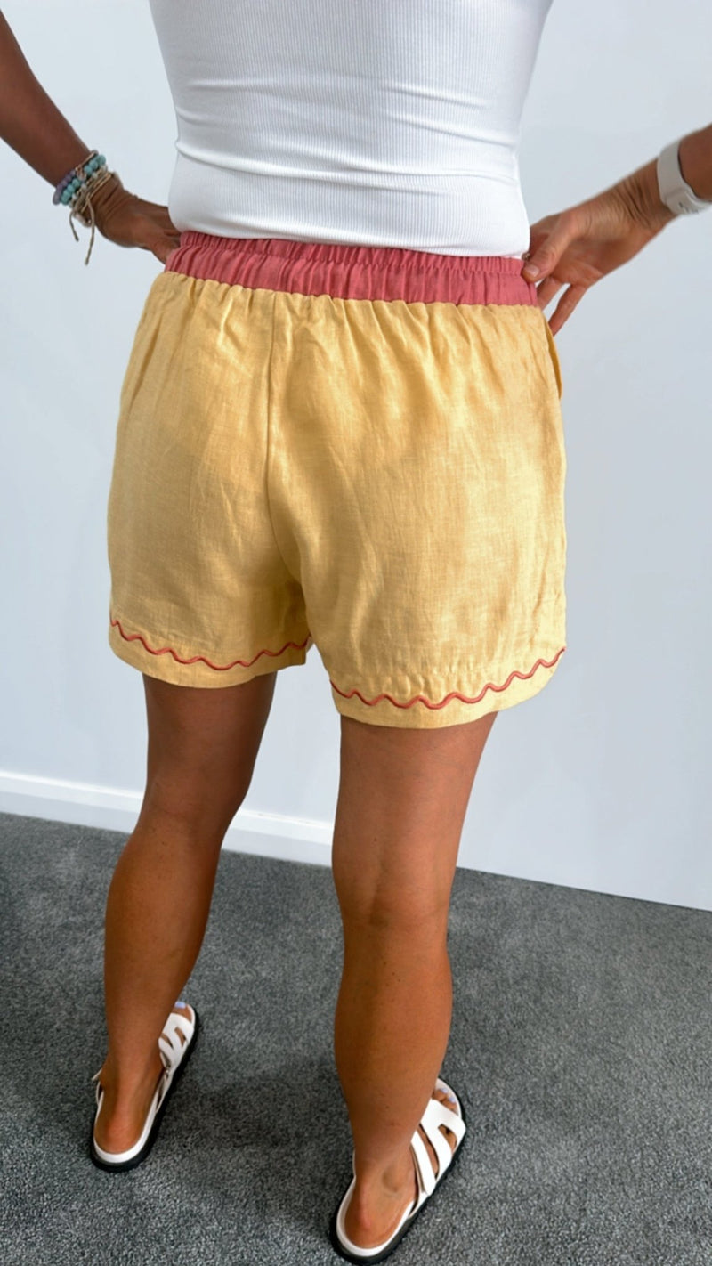 Embroidery Shorts - Butter/Raspberry - Sare StoreLittle LiesShorts