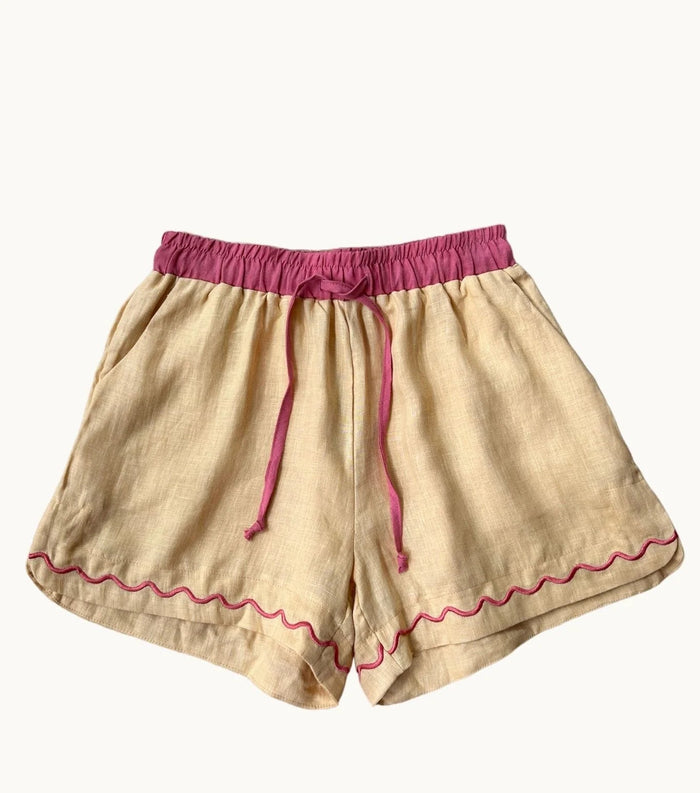Embroidery Shorts - Butter/Raspberry - Sare StoreLittle LiesShorts