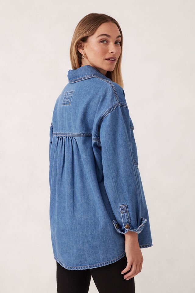 Essential Denim Shirt - Mid Blue Wash - Sare StoreCeres LifeShirt