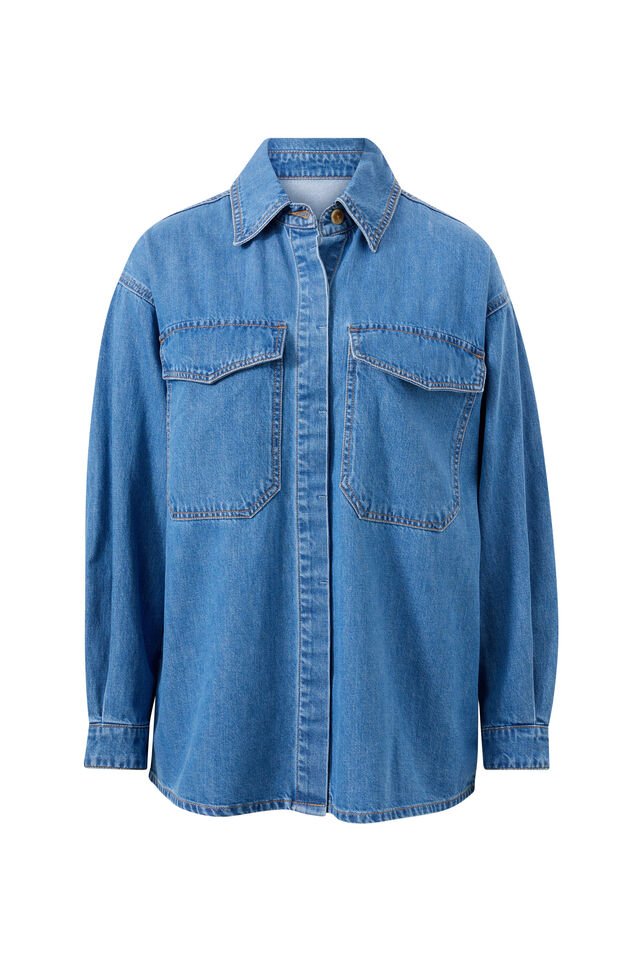 Essential Denim Shirt - Mid Blue Wash - Sare StoreCeres LifeShirt