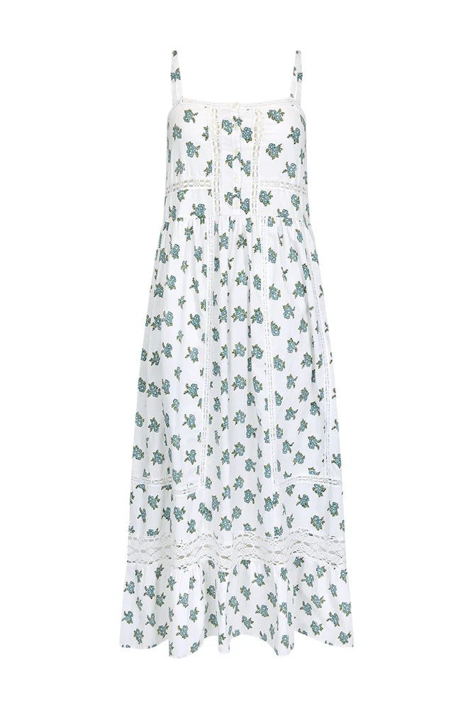 Fable Block Printed Strappy Sundress - Wild Poppy - Sare StoreSPELLDress