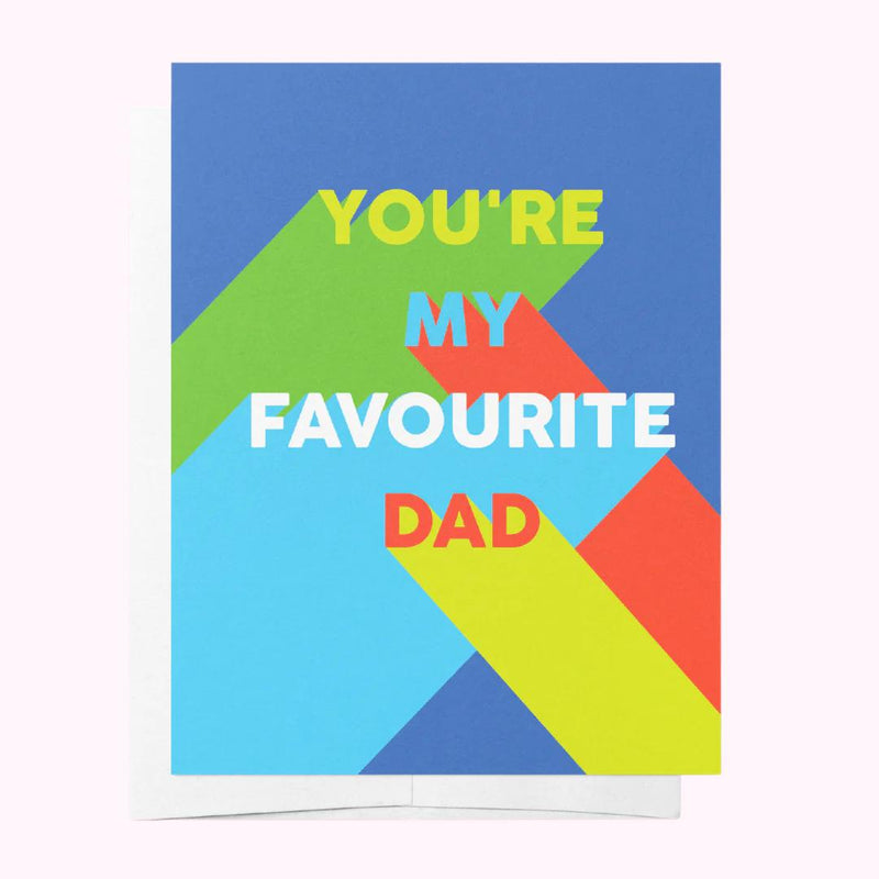 Favourite dad - Blue & Green Father's Day Greeting Card - Sare StoreBad on PaperGreeting Cards