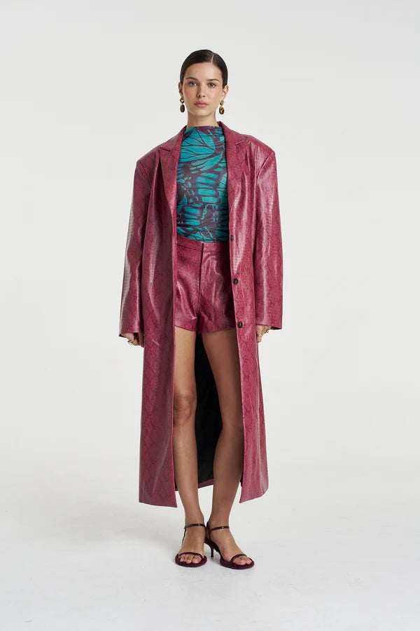 Mesh LS Rouched Skivvy - Jade Butterfly