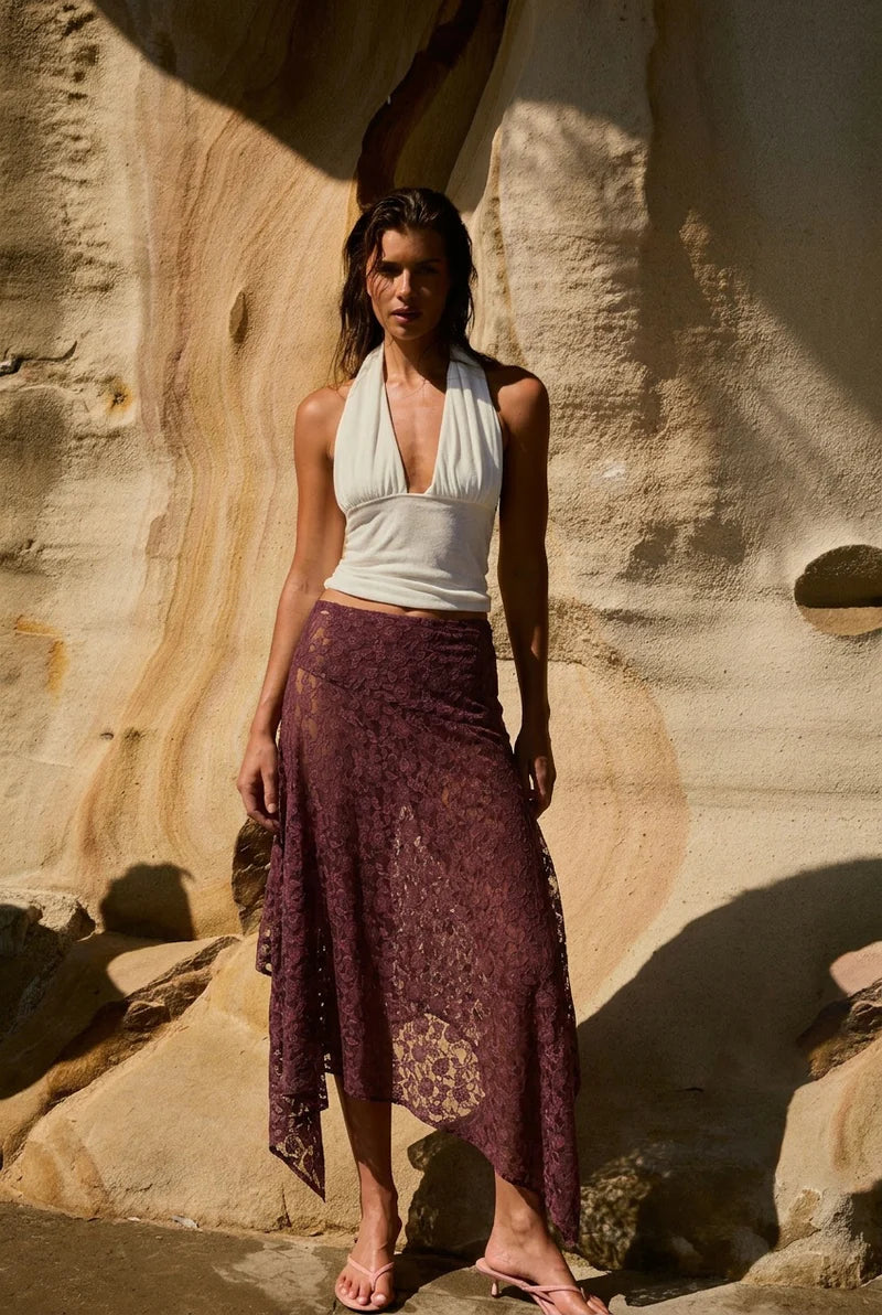 Frenchie Midi Skirt - Chocolate