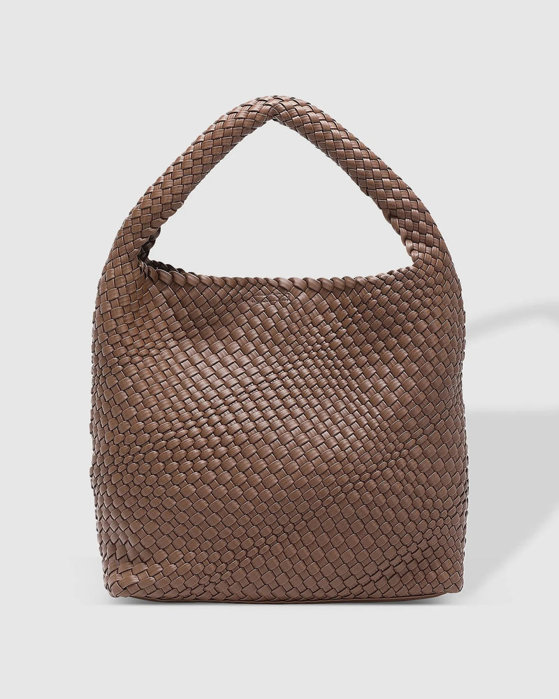Gabby Woven Shoulder Bag - Chocolate - Sare StoreLouenhideHandbag