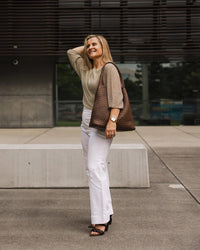 Gabby Woven Shoulder Bag - Chocolate - Sare StoreLouenhideHandbag