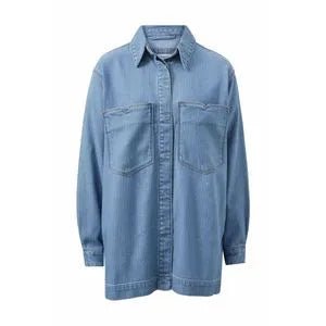 Goldie Longline Denim Shacket - Blue Herringbone - Sare StoreCeres LifeShacket