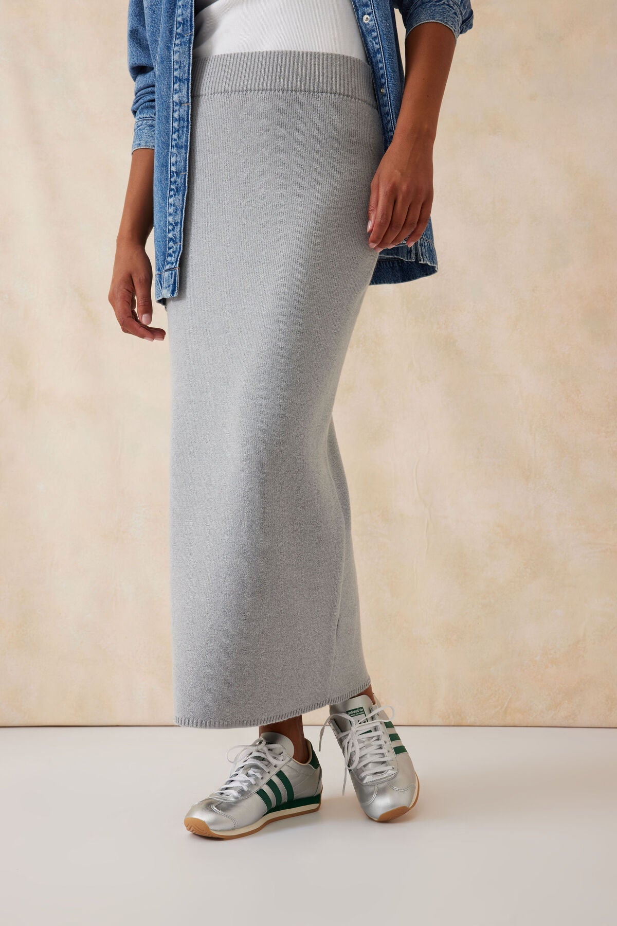 Grey Marle Soft Knit Maxi Skirt - Sare StoreCeres LifeSkirt