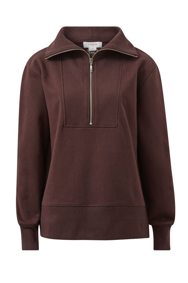 Half Zip Sweat - Winter Choc - Sare StoreCeres LifeSweatshirts