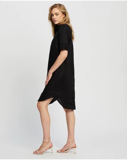 Hettie Shirt Dress- Black - Sare StoreWhite by FTLDress