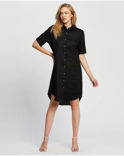 Hettie Shirt Dress- Black - Sare StoreWhite by FTLDress