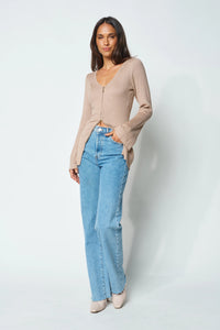 Kaia Zip-Front Knit Top - Mocha - Sare StoreApero Label