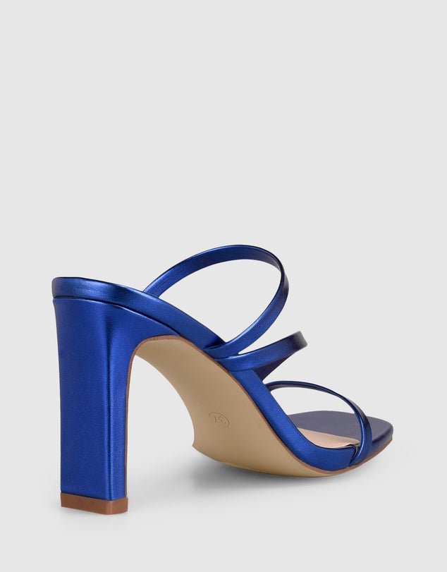 Kipper Block Heel Mules - Blue Metallic - Sare StoreVerali ShoesShoes