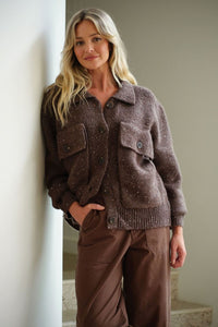 Knit Bomber Cardi - Mushroom Nep - Sare StoreCeres LifeCardigan