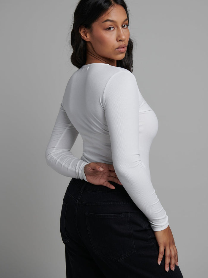 Lara Bodysuit - White - Sare StoreBayse BrandBodysuit