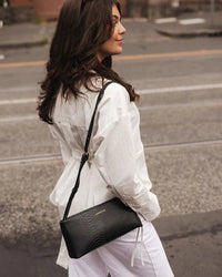 Lara Handbag - Croc Black - Sare StoreLouenhideHandbag