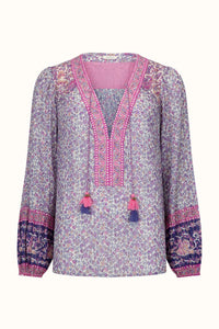 Little Bird Lace Up Blouse - Berry - Sare StoreSPELLBlouse