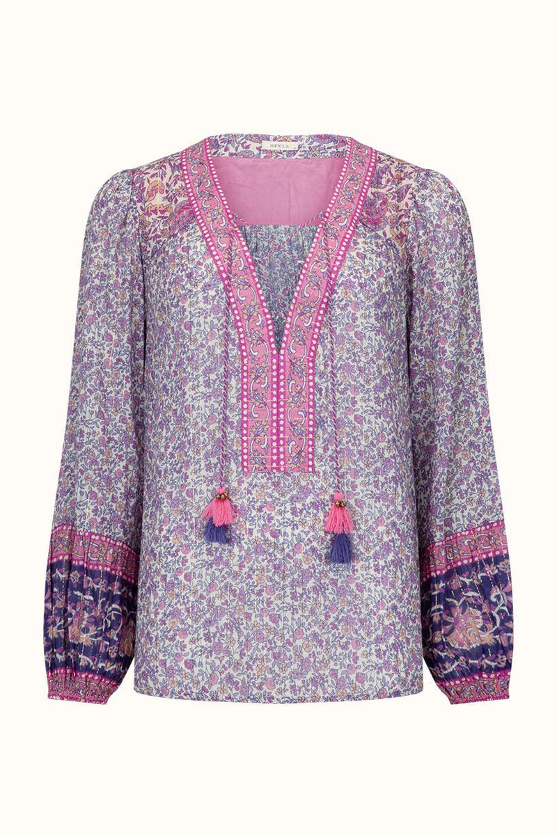 Little Bird Lace Up Blouse - Berry - Sare StoreSPELLBlouse