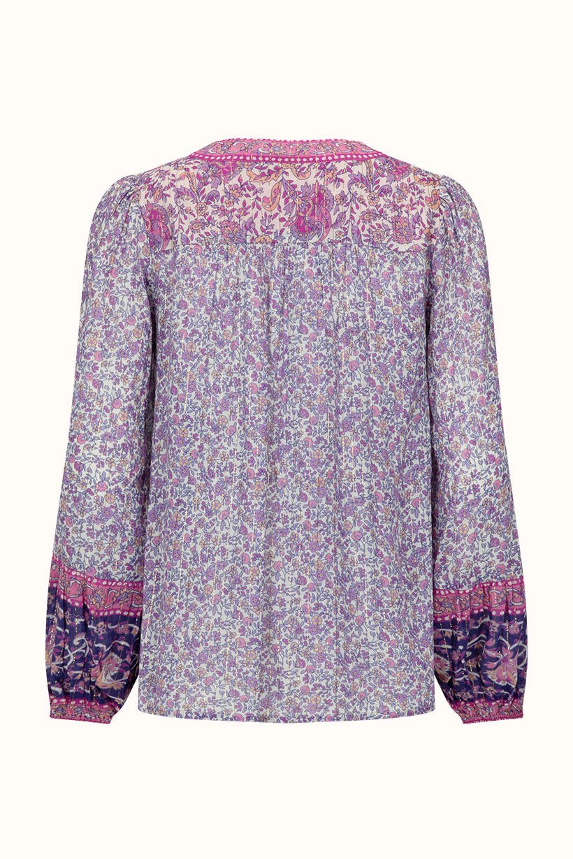Little Bird Lace Up Blouse - Berry - Sare StoreSPELLBlouse