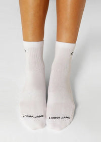 LJ Quarter Crew Socks - White - Sare StoreLorna JaneSocks