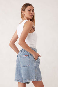 Longline Pleat Denim Short - Vintage Blue - Sare StoreCeres LifeDenim Shorts
