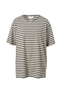 Longline Step Hem Tee - Cloud Marle/Black Stripe - Sare StoreCeres LifeT-shirt