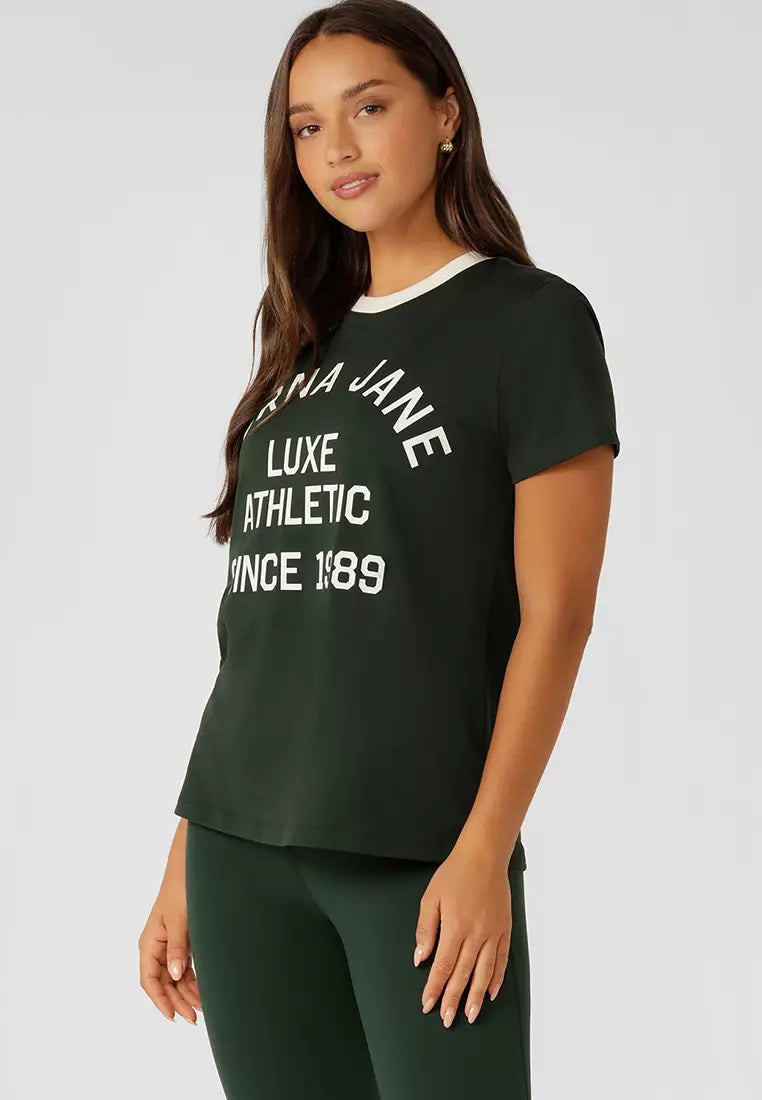 Lotus Heritage Ringer T-Shirt - Fig Green