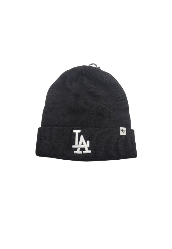 Los Angeles Dodgers Cuff Knit Raised - Black/White - Sare Store'47beanie