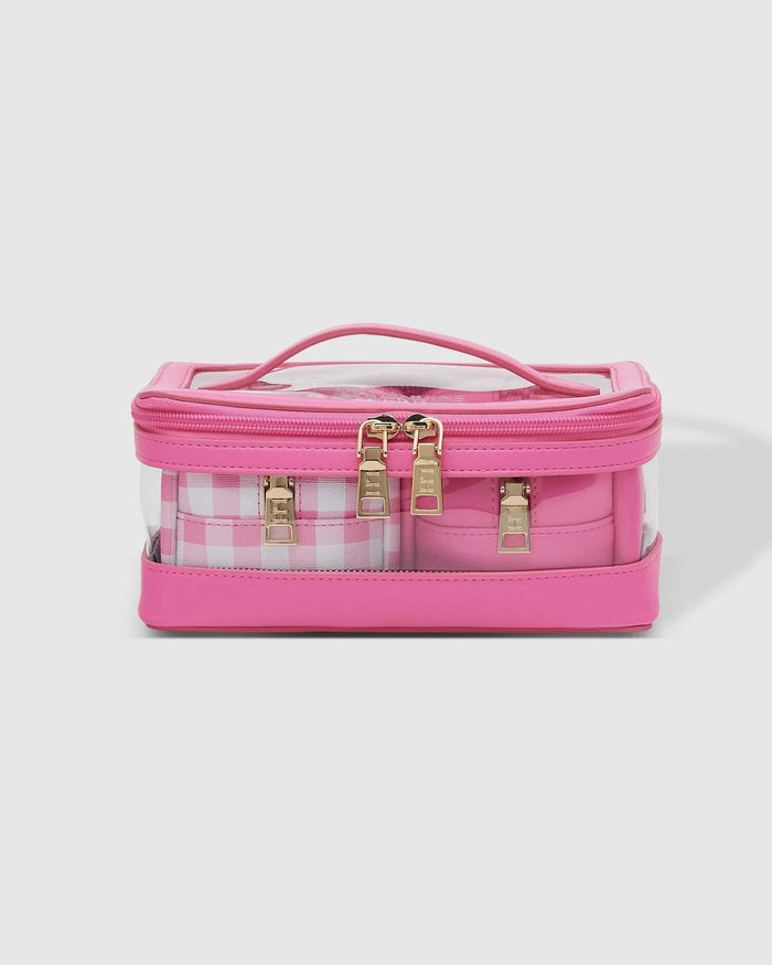 Louenhide Jemima Pink Gingham Cosmetic Bag Set - Sare StoreLouenhidecosmetic bag