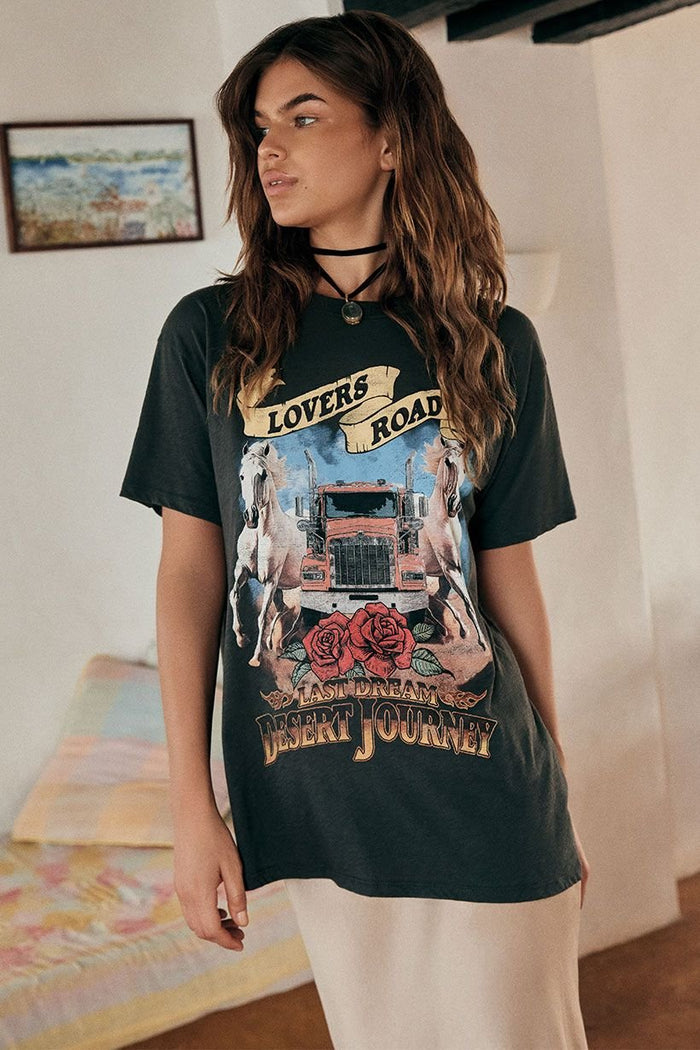 Lovers Road Biker Tee - Charcoal - Sare StoreSPELLT-shirt