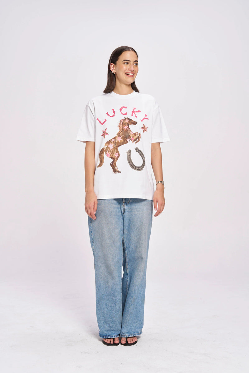 Lucky Oversize Tee - Lucent White - Sare StoreMaku The LabelT-shirt