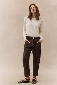 Luxe Linen Pants - Dark Chocolate - Sare StoreLittle Lieslinen pants