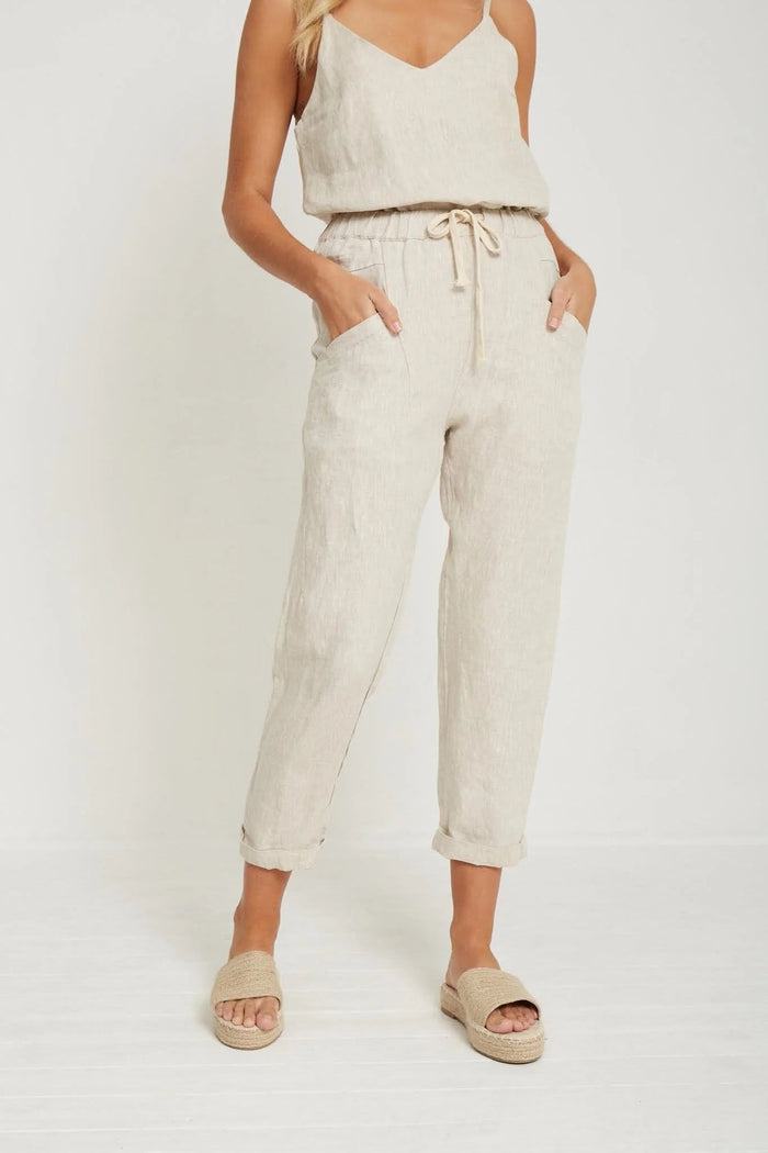 Luxe Linen Pants - Natural - Sare StoreLittle LiesPants