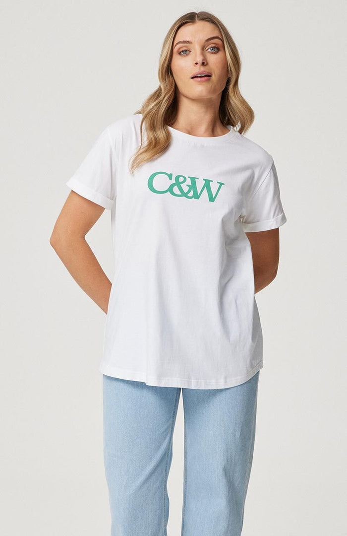 Marlo Tee - White/Jade - Sare StoreCartel & WillowT-shirt