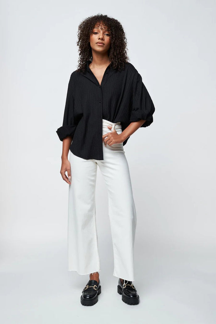 Martha Textured Button-Down Shirt - Black - Sare StoreApero LabelShirts