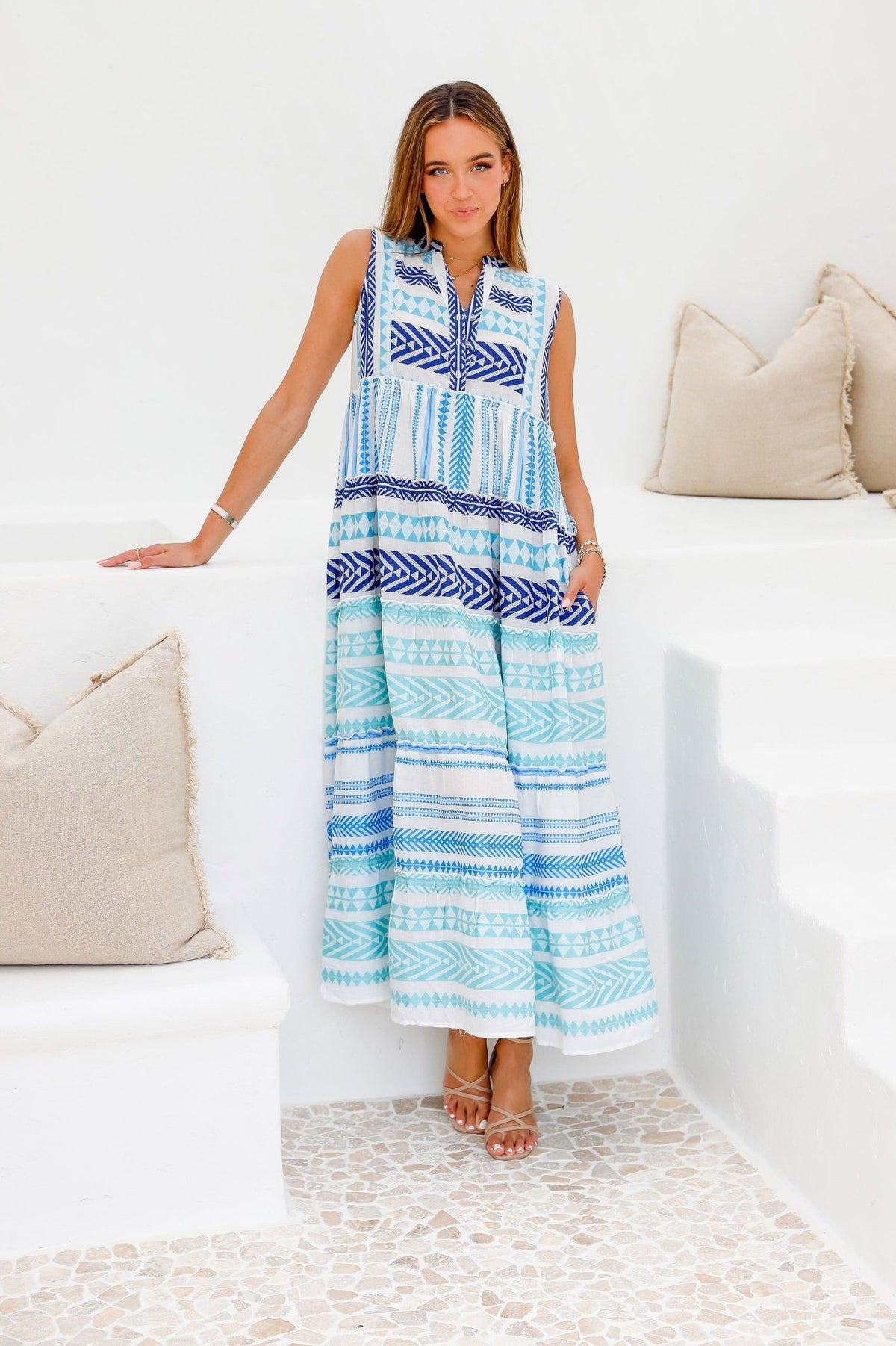 Mediterranean Maxi Dress - Blue/Seafoam - Sare StoreJoop and GypsyDress