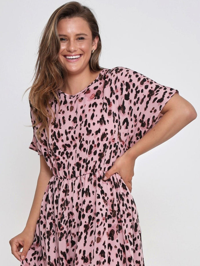 Micah Dress Blush Leopard - Sare StoreLeoni AustraliaDress